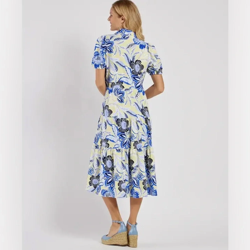 NWT Jude Connally Blue and White Floral Midi Dress - Picture 4 of 5